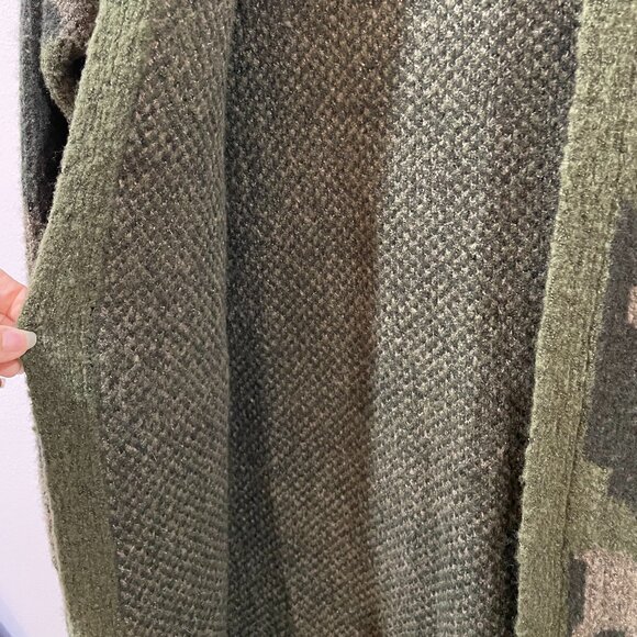 NWT Maurices Camo Knit Duster Cardigan Sweater Open Front Pockets Medium - Picture 6 of 6